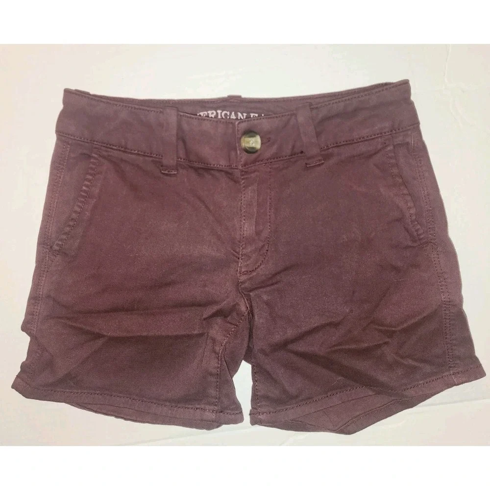 American Eagle super Stretch Midi Jean shorts 0, Burgundy